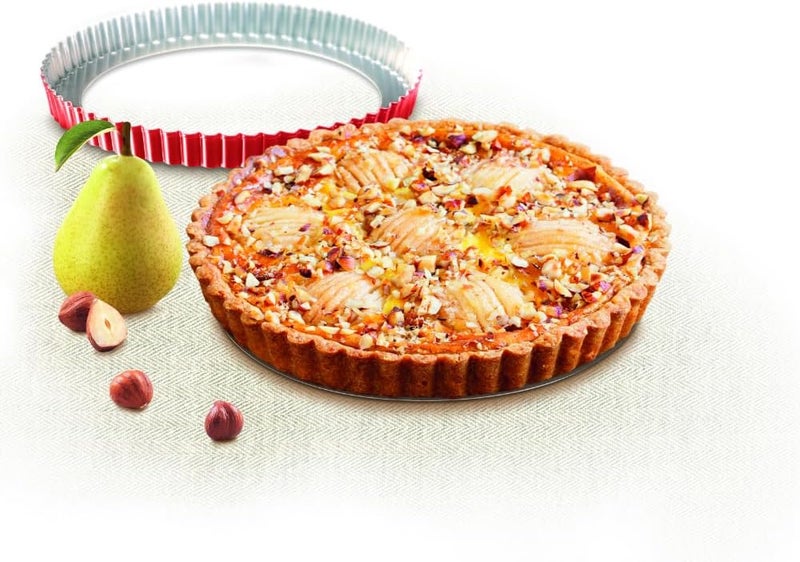 T-fal TEFAL Baking Mold | Delibake 28 cm Tart Pan | Red | Base That Converts Into Serving Plate | Perfect Release | High-Quality Carbon Steel Bakeware | Easy to Clean | 2 Years Warranty | J1641514 - Image 4