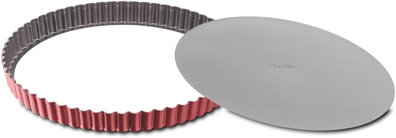 T-fal TEFAL Baking Mold | Delibake 28 cm Tart Pan | Red | Base That Converts Into Serving Plate | Perfect Release | High-Quality Carbon Steel Bakeware | Easy to Clean | 2 Years Warranty | J1641514 - Image 2
