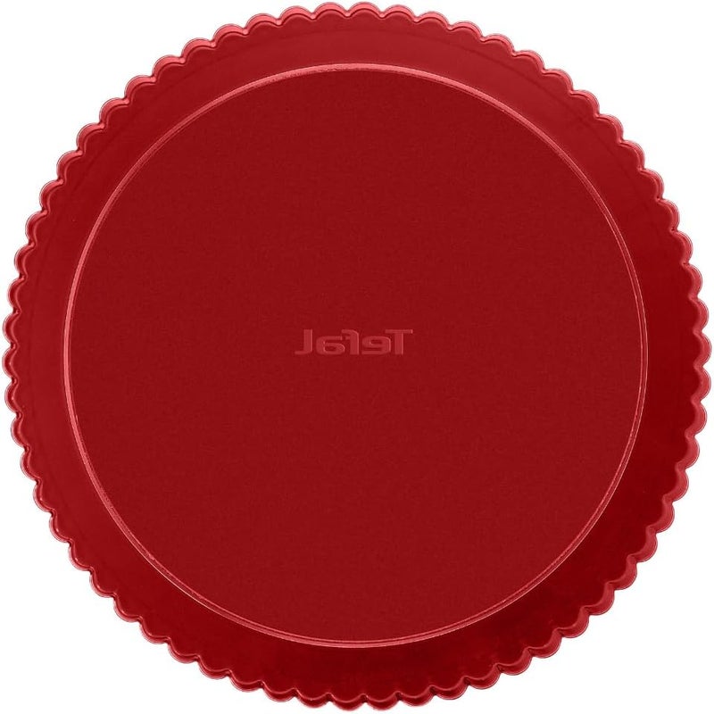 T-fal TEFAL Baking Mold | Delibake 28 cm Tart Pan | Red | Base That Converts Into Serving Plate | Perfect Release | High-Quality Carbon Steel Bakeware | Easy to Clean | 2 Years Warranty | J1641514 - Image 3
