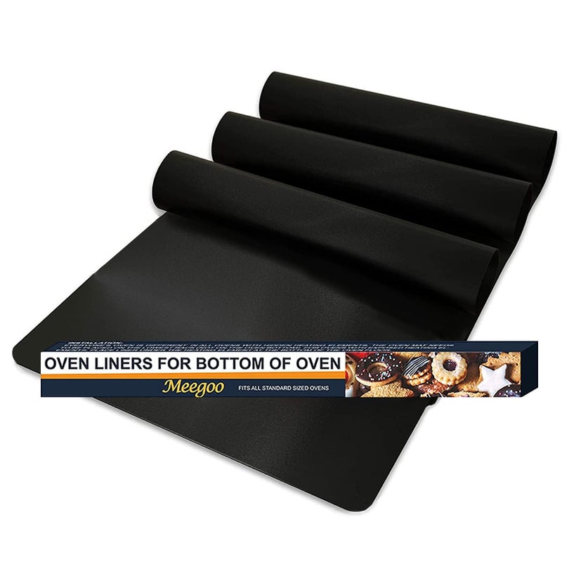 3 Pack Oven Liners for Bottom of Oven Large Reusable Heavy Duty Oven Liners Protector Mats for Gas Oven Electric Oven Baking Sheet Toaster Microwave Grill Nonstick BPA and PFOA Free 2362x1575 in
