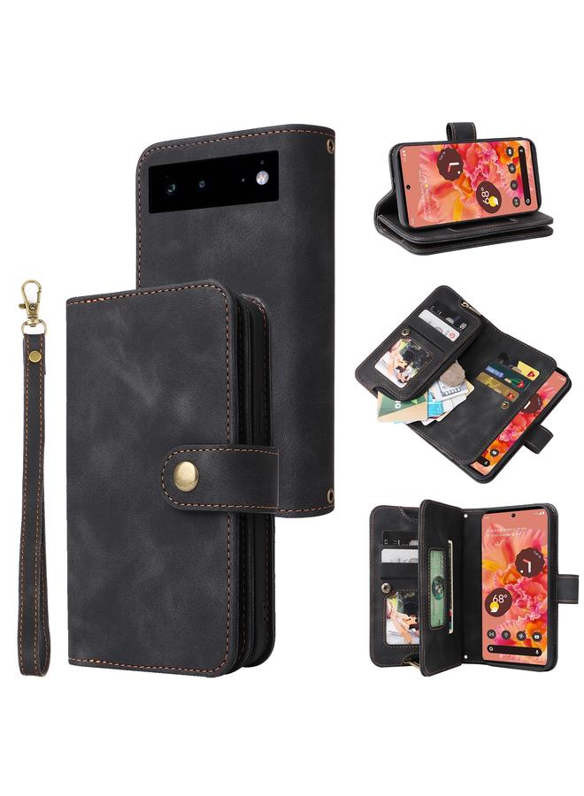 S-TOP Case For Google Pixel 6 Multifunctional Card Slot Zipper Wallet Leather Phone Case - Image 1