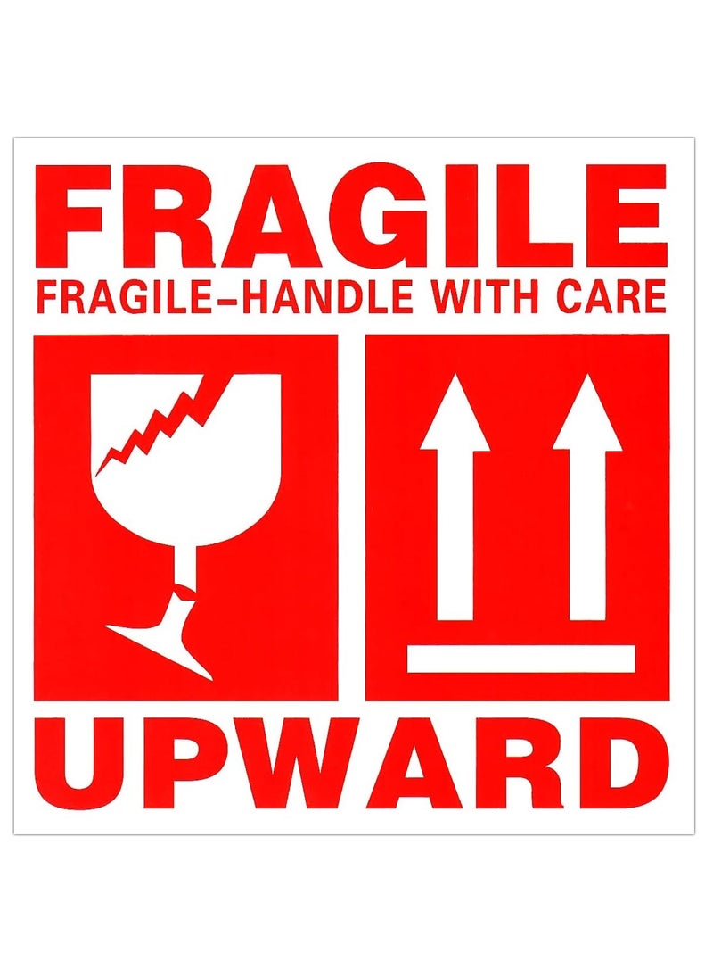 Rubik - 54pc Large Fragile Stickers 10 x 10cm, Handle With Care Upward Warning Labels For Safe Shipping Packing Boxes Luggage - Image 1