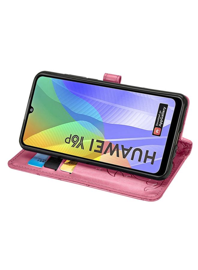 اس-توب جراب لهاتف Huawei Y6P، جراب جلدي أفقي منقوش عليه قطة وكلب لطيف مع حامل / فتحة بطاقة / محفظة / حبل - Image 3