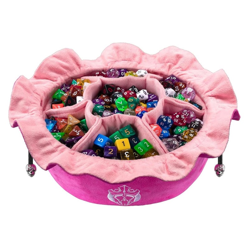 CardKingPro Immense Dice Bags with Pockets  Pink  Capacity 150 Dice  Great Organizer for Dice Hoarders Perfect for Dungeons and Dragons Patented Design - Image 2