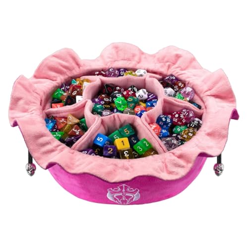 CardKingPro Immense Dice Bags with Pockets  Pink  Capacity 150 Dice  Great Organizer for Dice Hoarders Perfect for Dungeons and Dragons Patented Design - Image 1