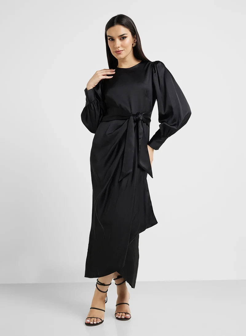 Closet London Belted Tulip Midi Dress