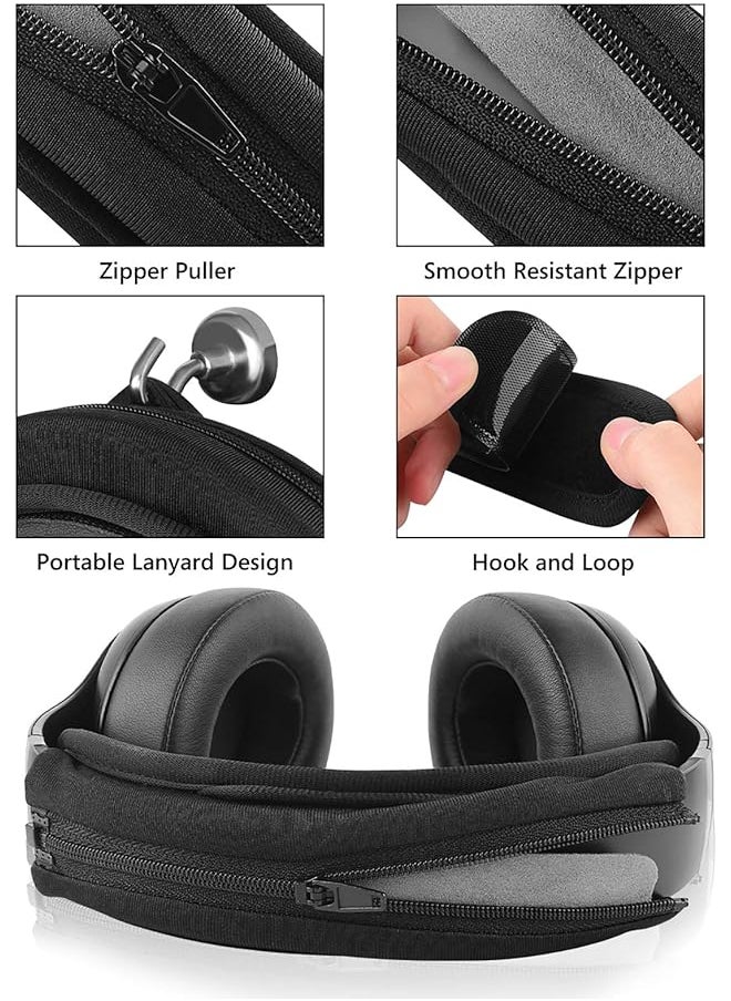 erorex Hook And Loop Headband Cover + Headband Pad Set Headband Protector With Zipper Closure Diy Installation No Tool Needed Compatible With Medium Sized Headphones Protein Leather Black  - Image 3