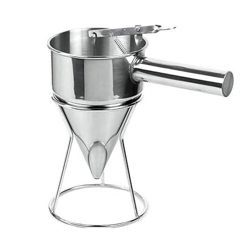 Homartel Homartel Stainless Steel Pancake Batter Dispenser Funnels with Stand Great for Cupcakes Takoyaki or Any Baked Goods  - Image 2