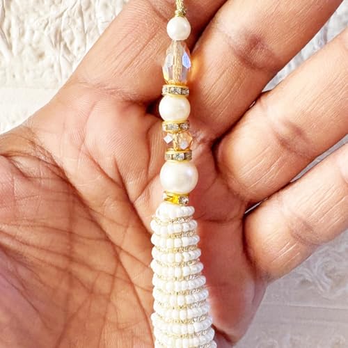 Adikala Craft Store Handmade Ethnic Latkan Tassel Set of 2 for Saree Pallu, Blouse, Suits, Dupatta, Lehenga Decor (French Wire Cone) - Image 4