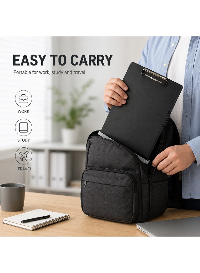DIOTTI A4 Clipboard Storage Case, Black Writing Clipboard with Built In File Box, Portable Document Organizer for Office, School, Work, Travel and Daily Use - Image 5
