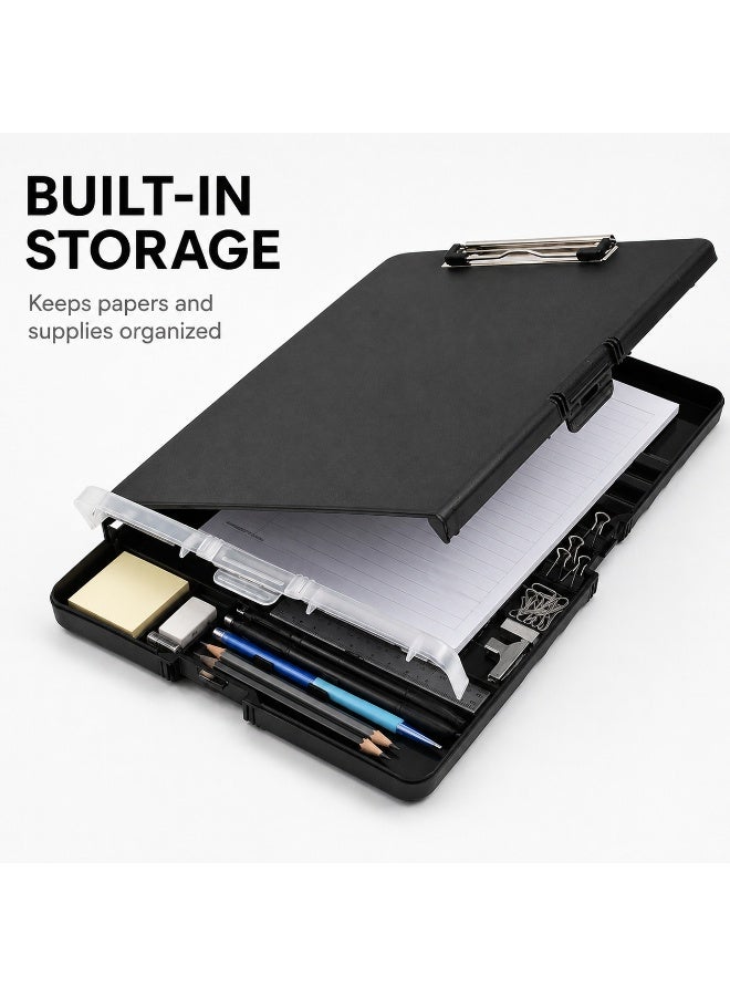 DIOTTI A4 Clipboard Storage Case, Black Writing Clipboard with Built In File Box, Portable Document Organizer for Office, School, Work, Travel and Daily Use - Image 4