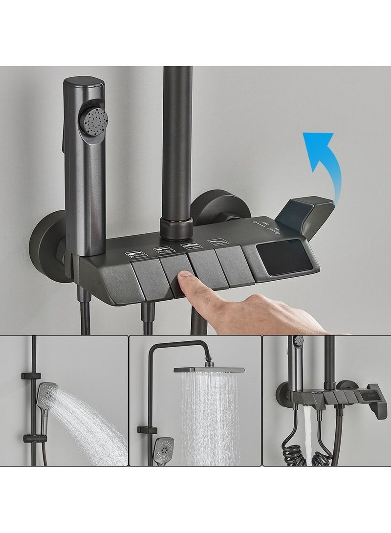 ارواق مجموعة صنبور الدش نظام الدش مع عرض درجة الحرارة مع الصمام - Image 3