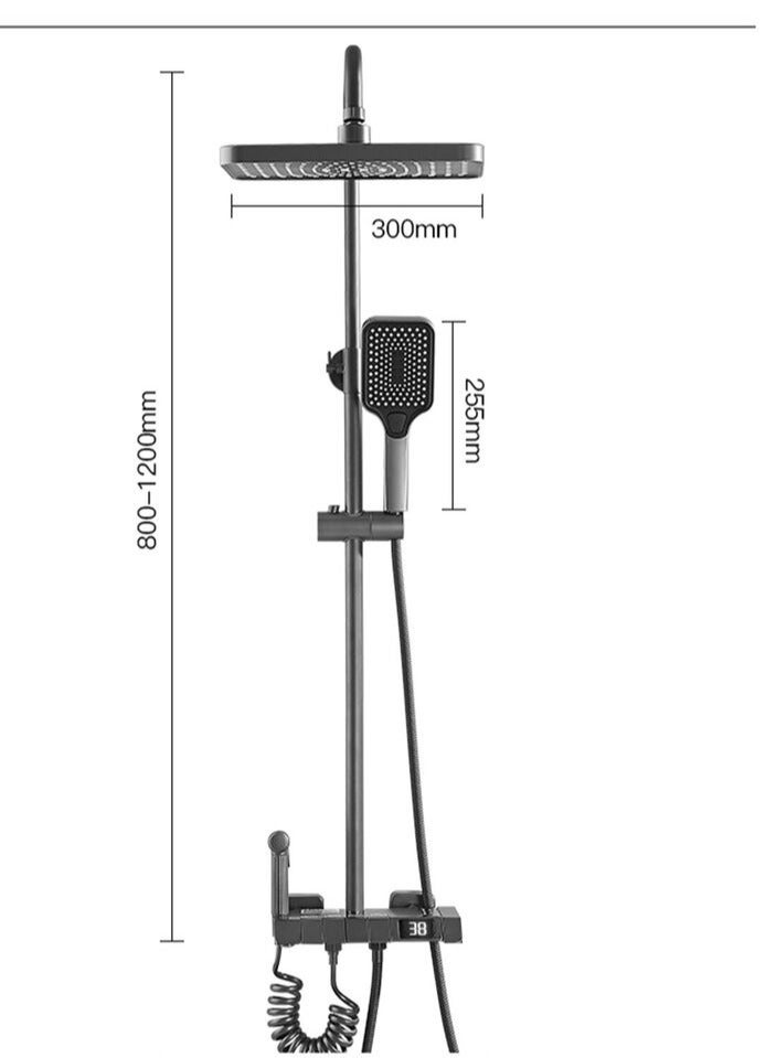 ارواق مجموعة صنبور الدش نظام الدش مع عرض درجة الحرارة مع الصمام - Image 5
