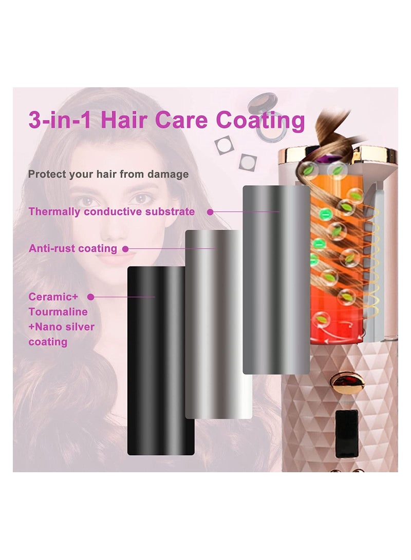 Automatic Curling Iron, Cordless Auto Hair Curler with 6 Temps & Timers, Portable Wireless Ceramic Hair Curling Iron, Fast Heating Rechargeable Hair Styling Curler Hair Curling Wand - Image 5