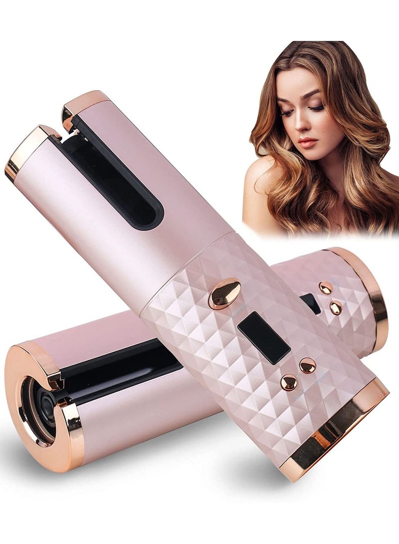 Automatic Curling Iron, Cordless Auto Hair Curler with 6 Temps & Timers, Portable Wireless Ceramic Hair Curling Iron, Fast Heating Rechargeable Hair Styling Curler Hair Curling Wand - Image 1