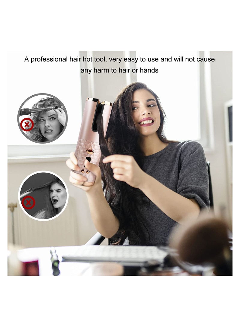 Automatic Curling Iron, Cordless Auto Hair Curler with 6 Temps & Timers, Portable Wireless Ceramic Hair Curling Iron, Fast Heating Rechargeable Hair Styling Curler Hair Curling Wand - Image 2
