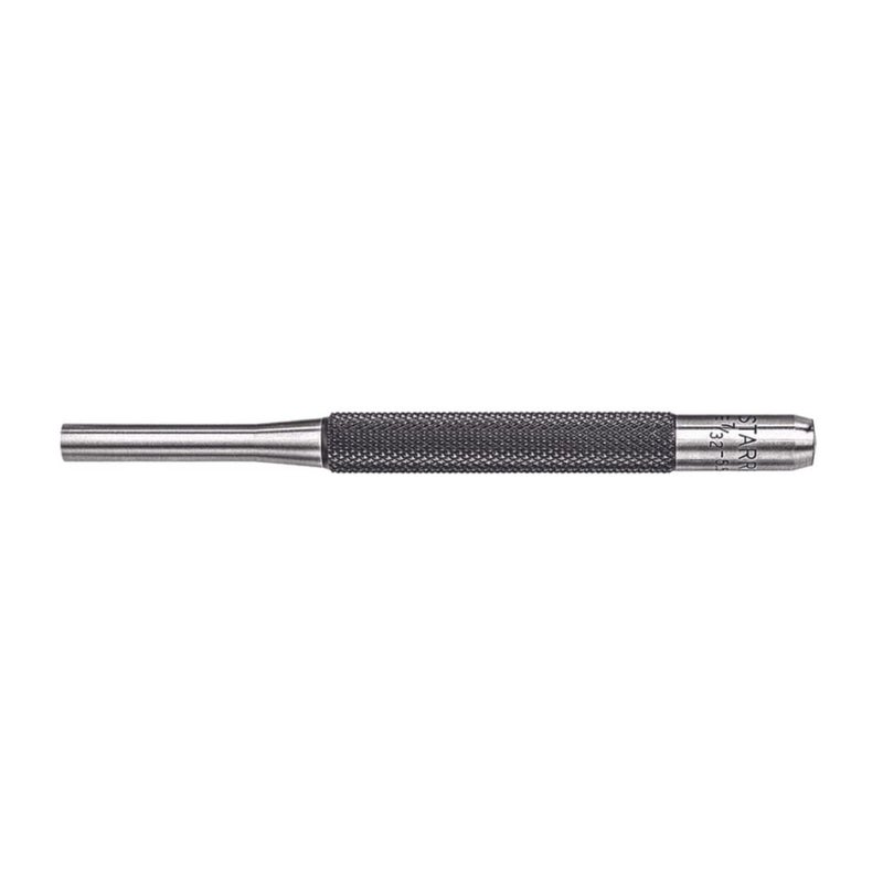 Starrett Drive Pin Punch with Knurled Grip for Driving Pins Into or Out of a Workpiece - Hardened and Tempered Steel, 4" Length, 7/32" Punch Diameter - 565F - Image 1