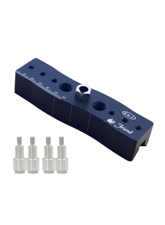 NIBEMINENT 6-In-1 Multifunctional Woodworking Locator Scriber Drill DIY Tool Black 18cm - Image 1