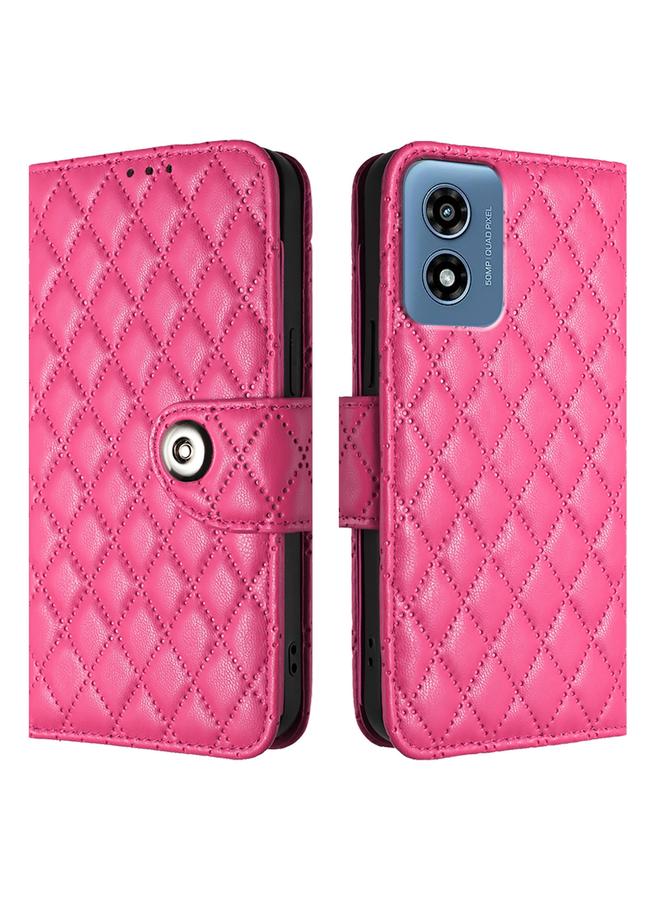 اس-توب جراب لهاتف Motorola Moto G 5G 2024 Global جراب هاتف جلدي قلاب بملمس معيني مع حبل - Image 2