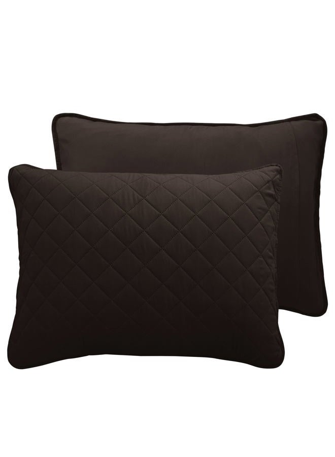 Easy-Going Full/Queen Size Reversible Quilt Set with 1 Quilt and 2 Pillow Shams, Soft Bed Quilt Cover, Water Resistant Lightweight Microfiber Bedspread, Stain Resistant, Chocolate/Beige - Image 4