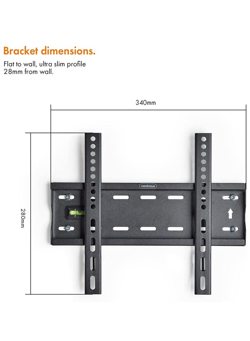 ELTRAZONE 15-42 Inch TV Wall Bracket – Flat to Wall Mount for VESA Compatible Screens, 40kg Weight Capacity - Image 2