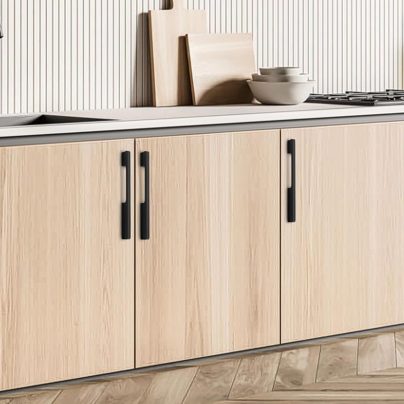 HARMONUS Fancy Aluminium Kitchen Cabinet HandlePull HandleDoor HandleDrawer HandleGlossy Black Finish Aluminium Alloy 36 INCH 2 PCS HCBLACKSAC43236 INCH - Image 3
