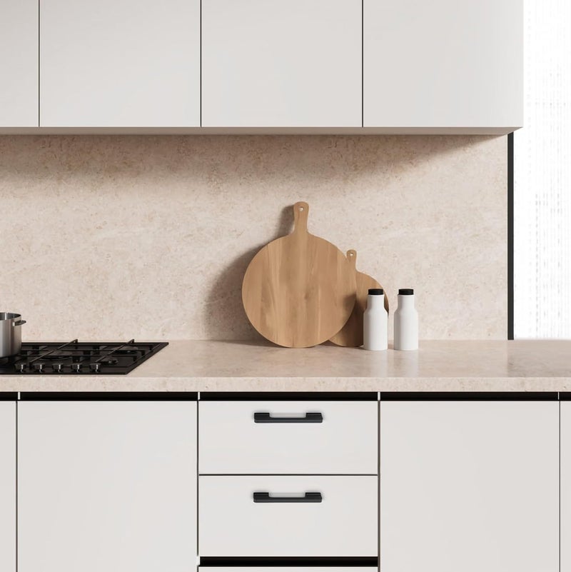 HARMONUS Fancy Aluminium Kitchen Cabinet HandlePull HandleDoor HandleDrawer HandleGlossy Black Finish Aluminium Alloy 36 INCH 2 PCS HCBLACKSAC43236 INCH - Image 2