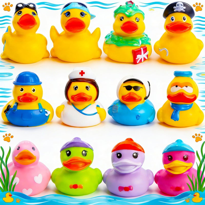 Yomwet Rubber Ducks Toy Duckies for KidsBaby Bath Toys Toddlers Floater Duck Showers AccessoriesClassroom Halloween Birthday Showers Time Party Favors Swimming Pool Toy Decoration Gift 12 Pack - Image 3