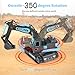 DOUBLE E Remote Control Excavator Toy RC Excavators Rechargeable Battery Digger Hydraulic Construction Toys Vehicles Xmas Gift for Boys Girls Kids 314 YearsGrayBlue - Image 2