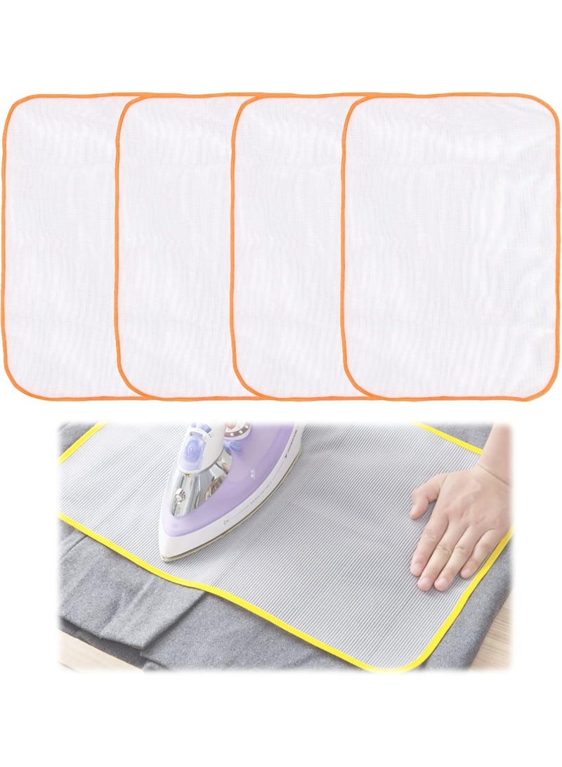 هابي هوم أغطية حماية للكي – 4 قطع من قماش شبكي مقاوم للحرارة للحماية من الحروق والتلف أثناء الكي – قماش واقي للملابس للكي بالبخار أو الحديد الساخن – 60×40 سم لكل قطعة – مناسب لجميع أنواع الأقمشة - Image 1