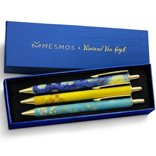 MESMOS 3pc Van Gogh Fancy Pen Set, Nice Cute Luxury Aesthetic Pens for Women Journaling, Pretty Luxury Office Journaling Journal Pens Women - Image 1