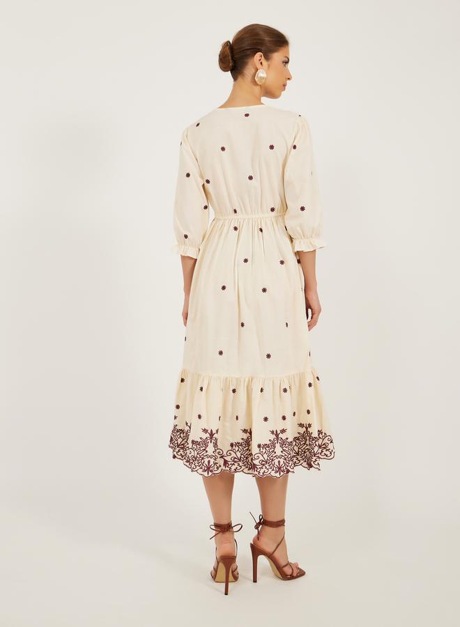 ستايلي فستان ميدي مطرز - Image 5