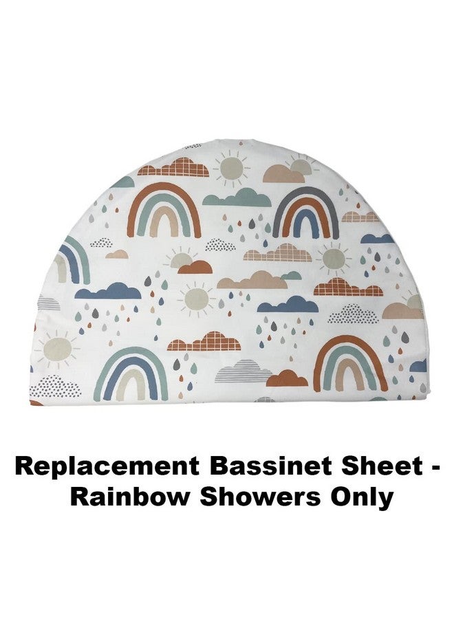 Fisher-Price ورقة استبدال F-Price لسرير فيشر-برايس المهد المهدئ - GPN07 ~ ورقة سرير بديلة ~ أمطار قوس قزح، خوخ، أبيض، أزرق - Image 2