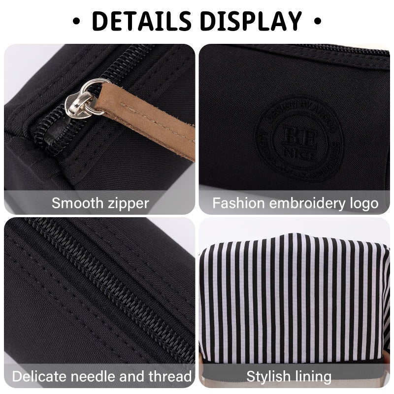 EASTHILL Small Pencil Case Pencil Pouch Stationery Pen Bag Office Supplies for Girls Women-Black - Image 5