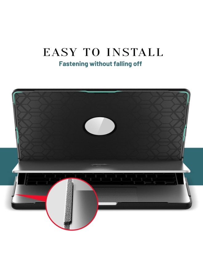 بينكساما حافظة لجهاز ماك بوك اير 13 بوصة 2020/2018، حامل قابل للطي، غلاف بلاستيكي صلب، غطاء حماية من القماش المنسوج لجهاز ماك بوك اير 13 بوصة A2337 M1 A2179 A1932 - Image 2