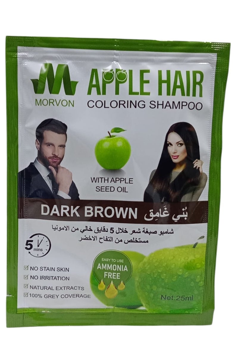 مورفن شامبو صبغة شعر بني غامق خالي من المونيا 10 ظروف - 10×25مل - Image 4
