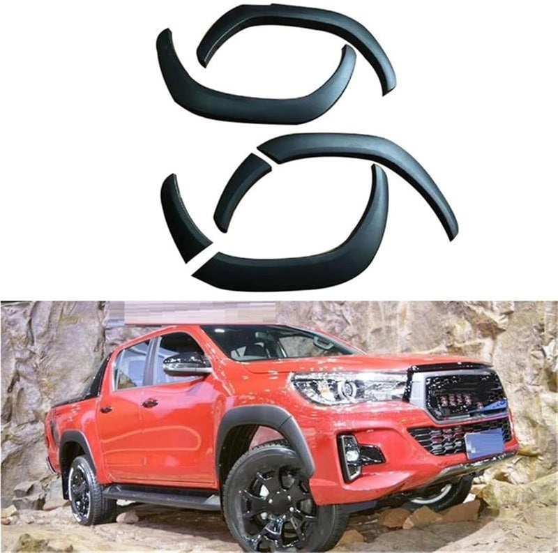 DEMULAX Matte Black Wheel Arch Fender Flares for Toyota Hilux - Image 4