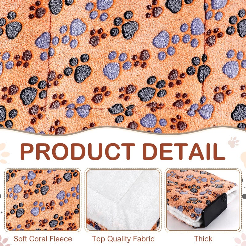 Tuanse 4 Pack Ultra Soft Dog Cat Bed Mat Small Animal Guinea Pig Bed with Cute Print Reversible Fleece Dog Crate Kennel Pad Cozy Washable Thickened Hamster Pet Beds Mat(21 x 14 Inches,Vivid Color) - Image 2