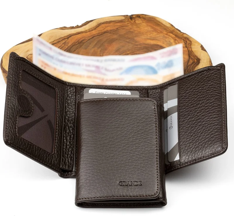 Grande 1414 Genuine Leather Magnetic Personalized Men's Wallet