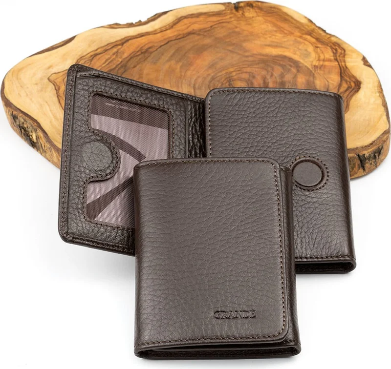 Grande 1414 Genuine Leather Magnetic Personalized Men's Wallet