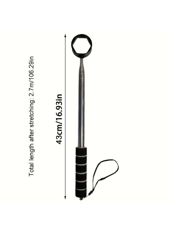 أداة التقاط كرات الجولف القابلة للسحب 9 أقدام، قابض من الفولاذ المقاوم للصدأ، سير قابل للتعديل باللون البرتقالي - Image 5