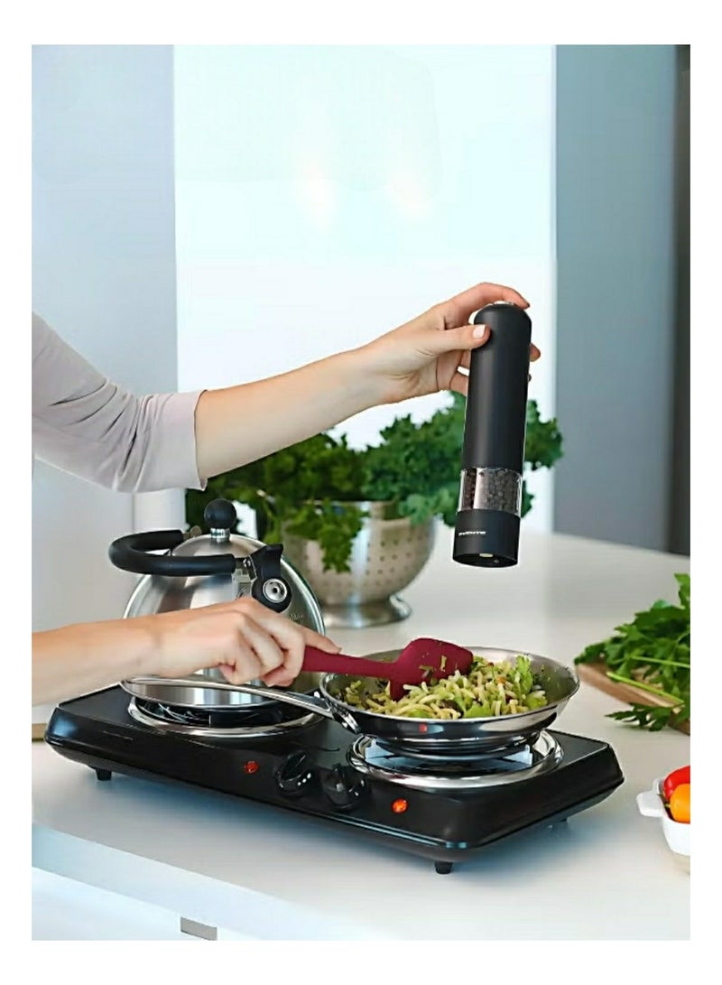 دينكس لوح تسخين مزدوج الملف، لوح تسخين، موقد كهربائي محمول مزدوج الشعلات بقوة 2000 وات، موقد خفيف الوزن من الفولاذ المقاوم للصدأ 220 فولت للمطبخ والتخييم - Image 2