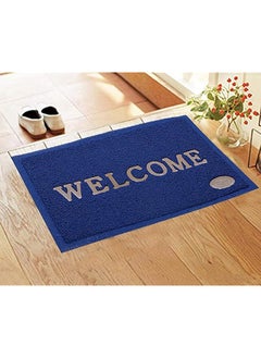 Kuber Industries Pvc Anti Skid Welcome Door Mat Blue Ctltc11177 Large Rectangle 58 X 38 Cm  - Image 1
