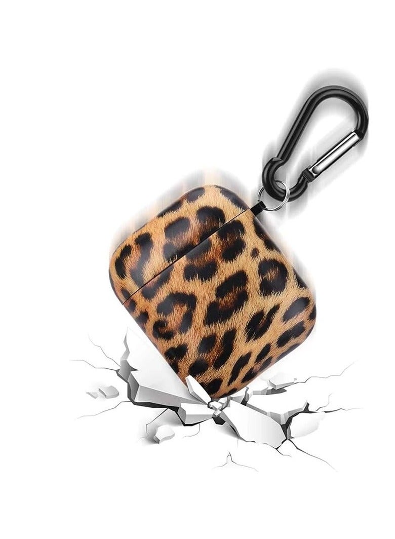 غطاء حماية صلب متوافق مع سماعات AirPods الجيل الثاني/الأول، محمول ومقاوم للصدمات للنساء والفتيات والرجال مع سلسلة مفاتيح (نمر) - Image 2
