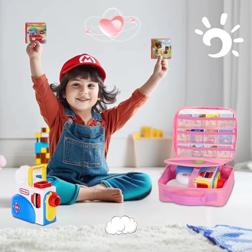 Taladad Carrying Case Compatible with Little Tikes Story Dream Machine Books Starter Set,Portable Storage Bag with Handle for Storytime,Little Golden Book,Little Puppy Character (Pink) - Image 5