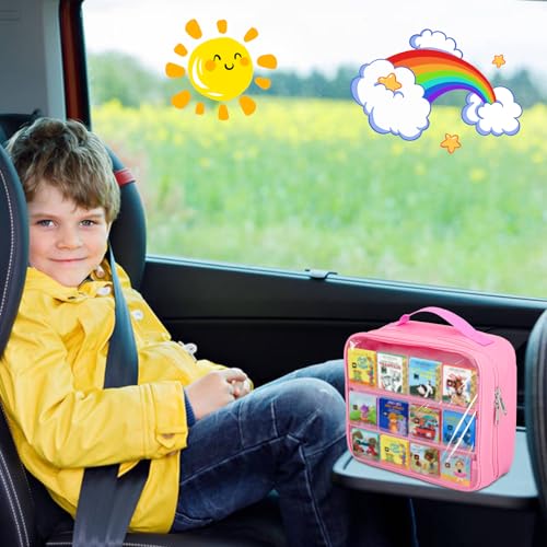 Taladad Carrying Case Compatible with Little Tikes Story Dream Machine Books Starter Set,Portable Storage Bag with Handle for Storytime,Little Golden Book,Little Puppy Character (Pink) - Image 4