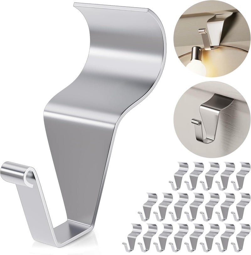 Amuille 20 Pack Vinyl Siding Hooks, No Hole Siding Hanging Hangers, Heavy-Duty Stainless Steel Vinyl Siding Hanger, Reusable Siding Clips for Hanging Holiday Decorations, Plaques, String Light - Image 1