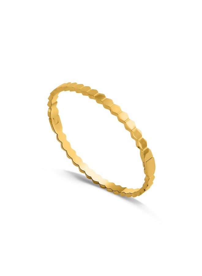 PALMONAS 18k Gold Tone Plated Modern Mosaic Bangle Bracelet
 for Women - Image 1
