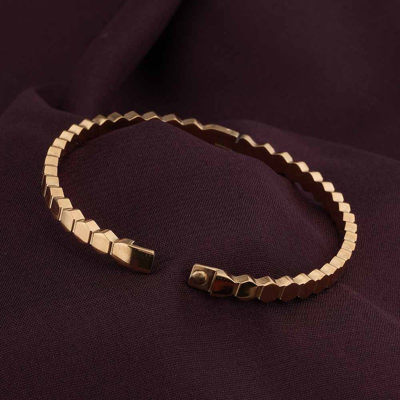 PALMONAS 18k Gold Tone Plated Modern Mosaic Bangle Bracelet
 for Women - Image 3