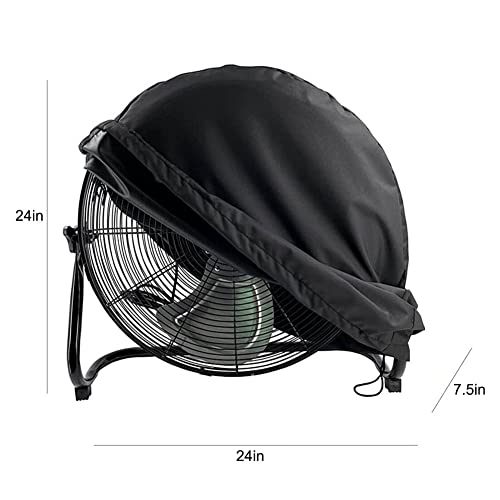 ZUYYON Industrial Fan Cover Waterproof Dustproof Outdoor Fan Cover for 18"&20" Industrial Floor Fan Heavy Duty High Velocity Floor Fan Covers(Black) - Image 2